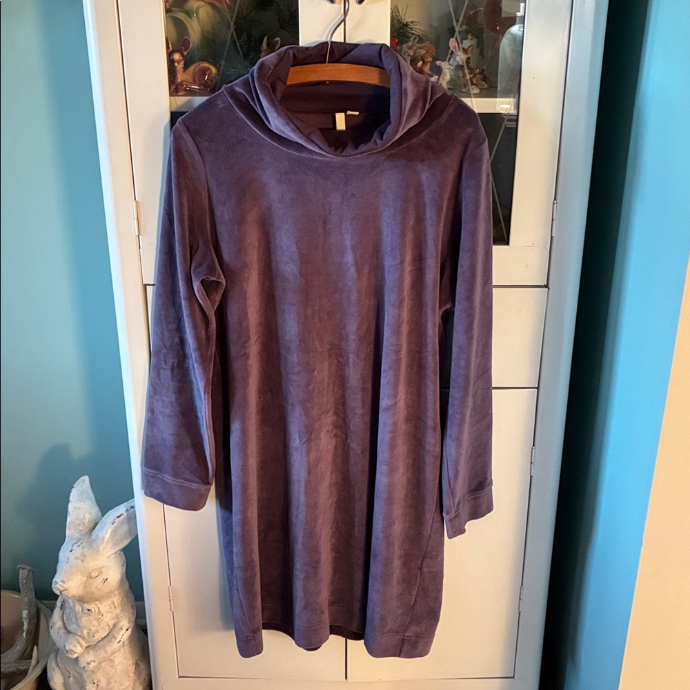 Pure Jill sz M Velvety Purple Cowl Neck Dress like new!